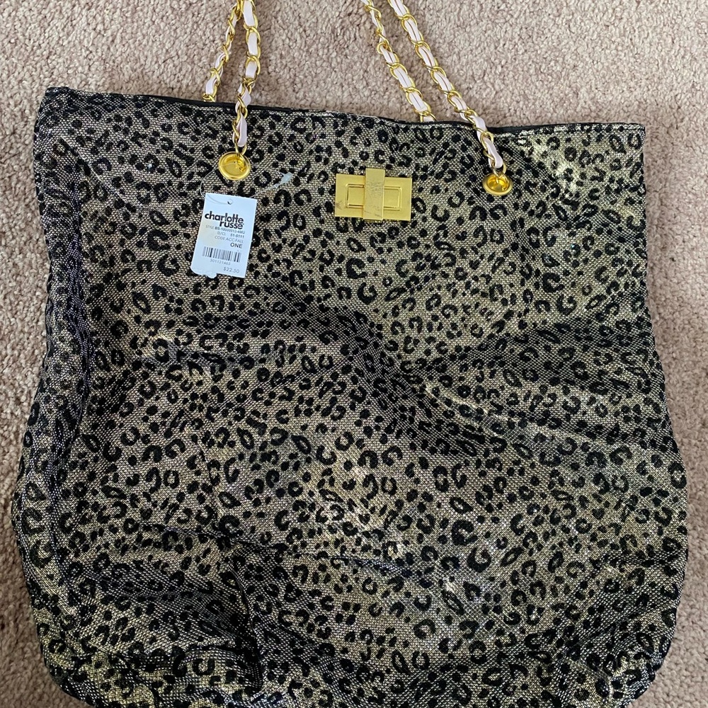 Cheetah print tote bag